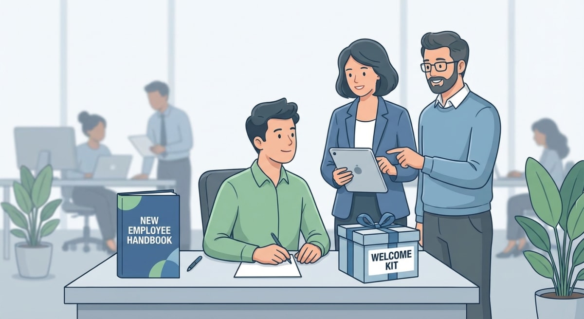 Staff handbook template used during new employee onboarding process