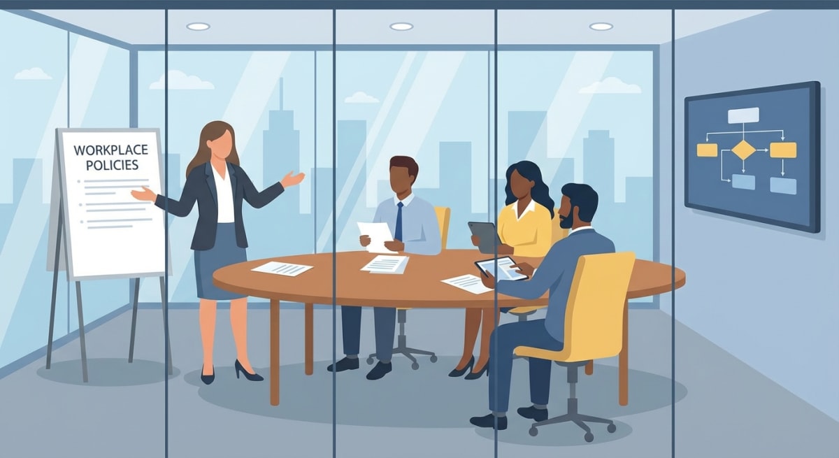 Company handbook template section on workplace policies and employee benefits