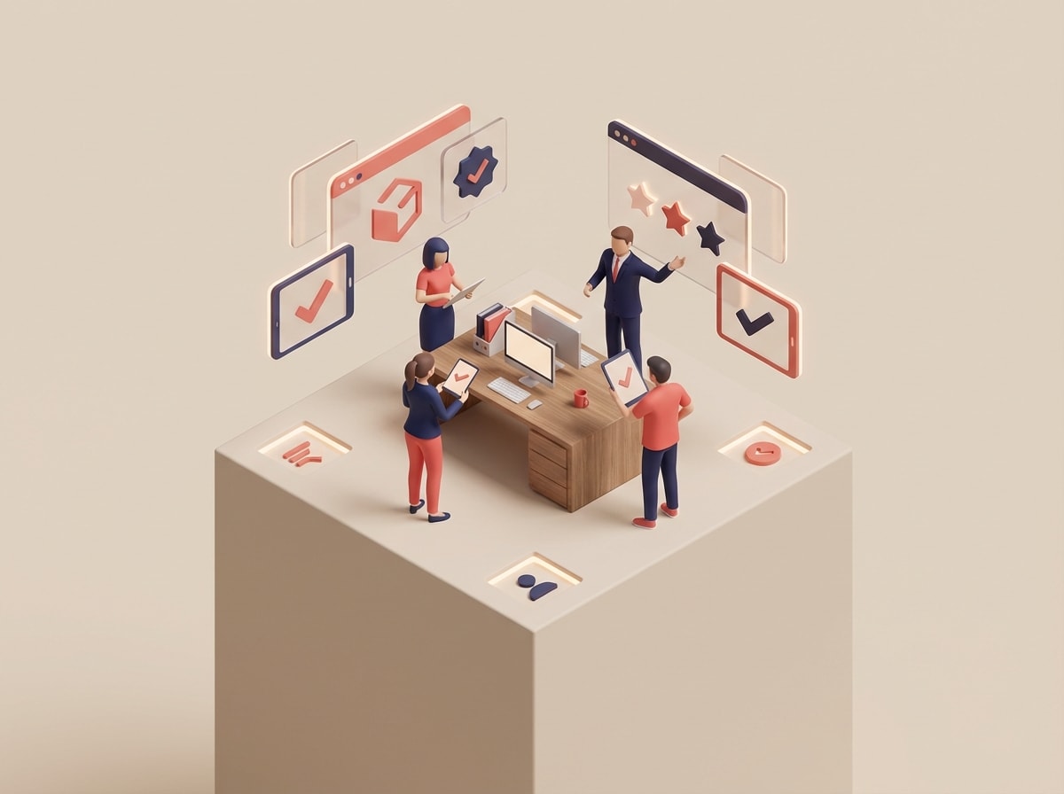 Job description examples displayed on screens for review