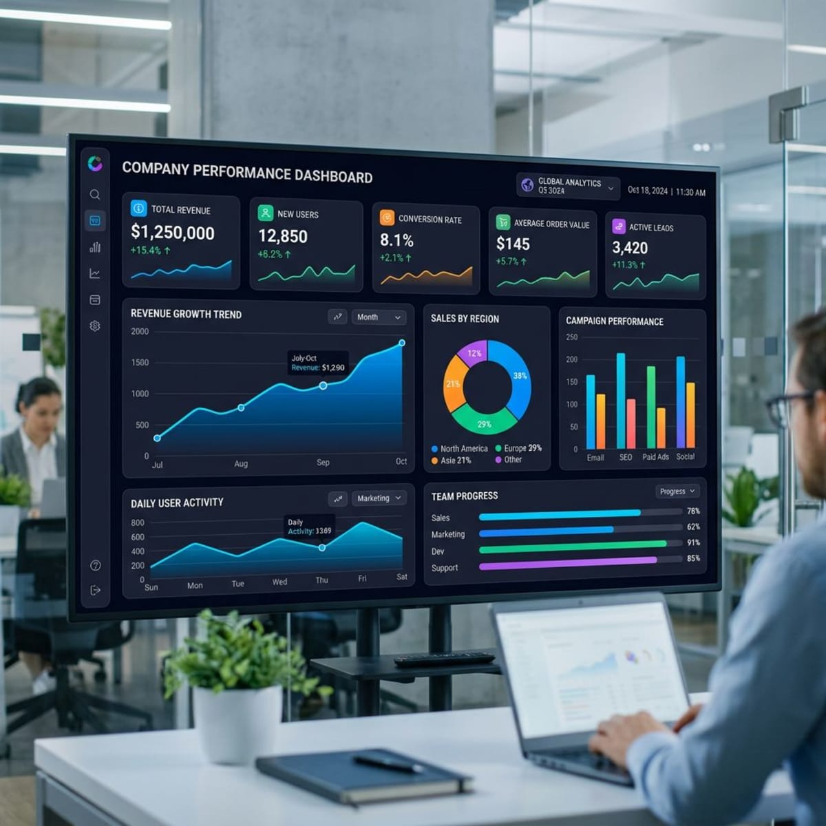 30-60-90 day plan progress tracking chart