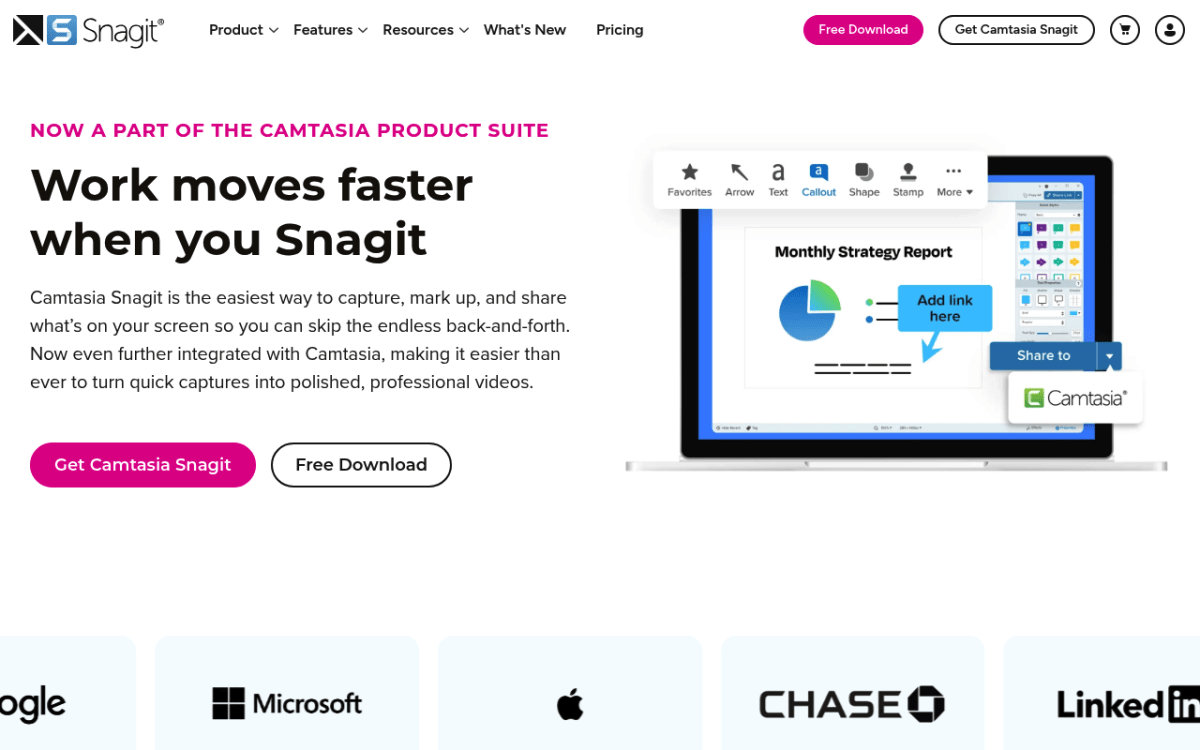 Snagit screen capture software by TechSmith on Windows