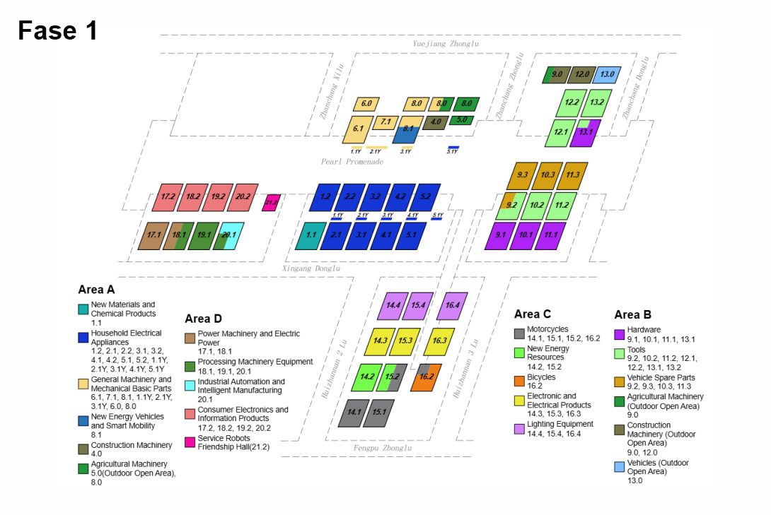 Mapa del predio de la Feria de Cantón — Fase 1