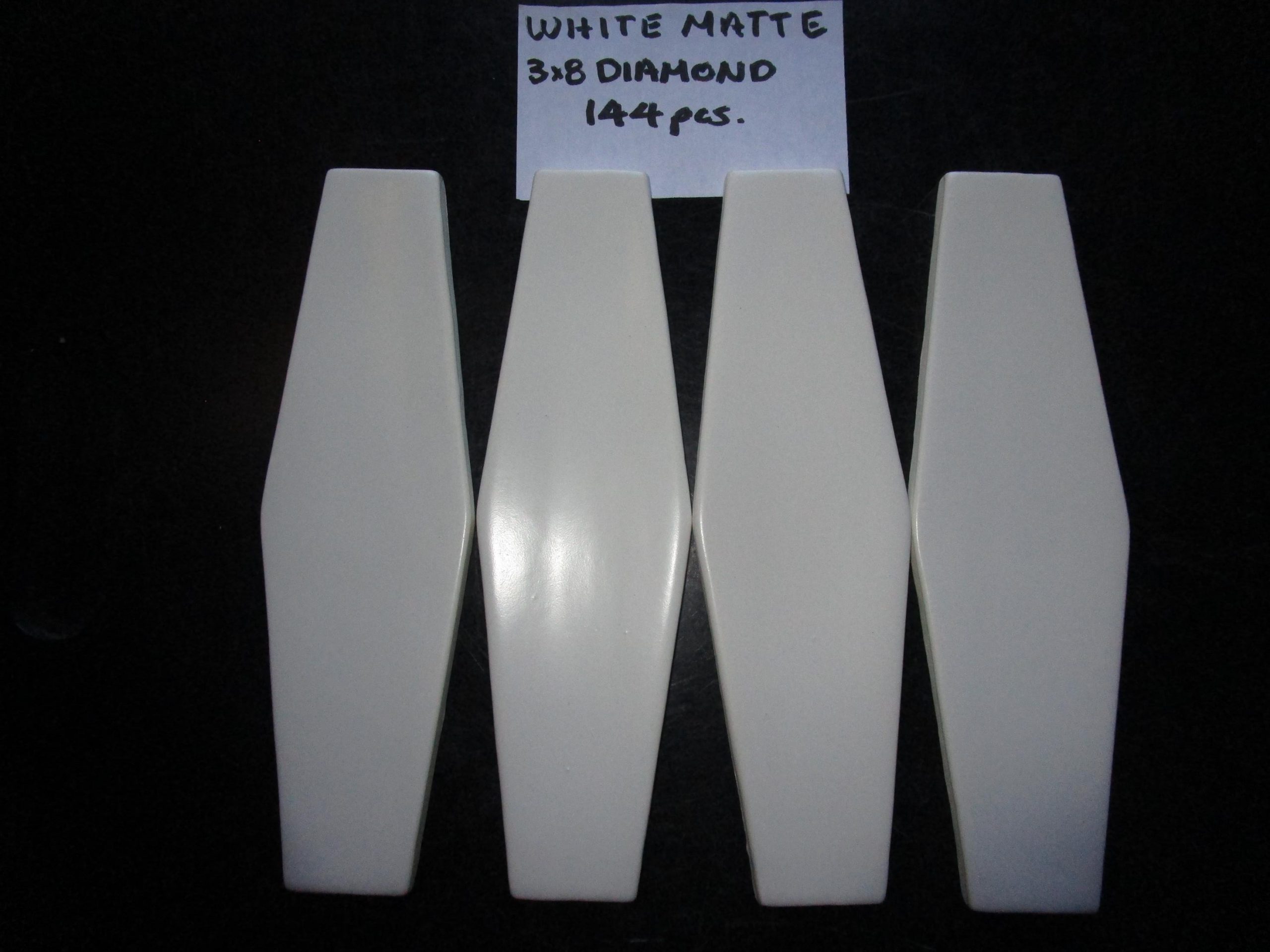white matte 3×8 diamond | ICT Antico Mexico Handmade Ceramic Tile