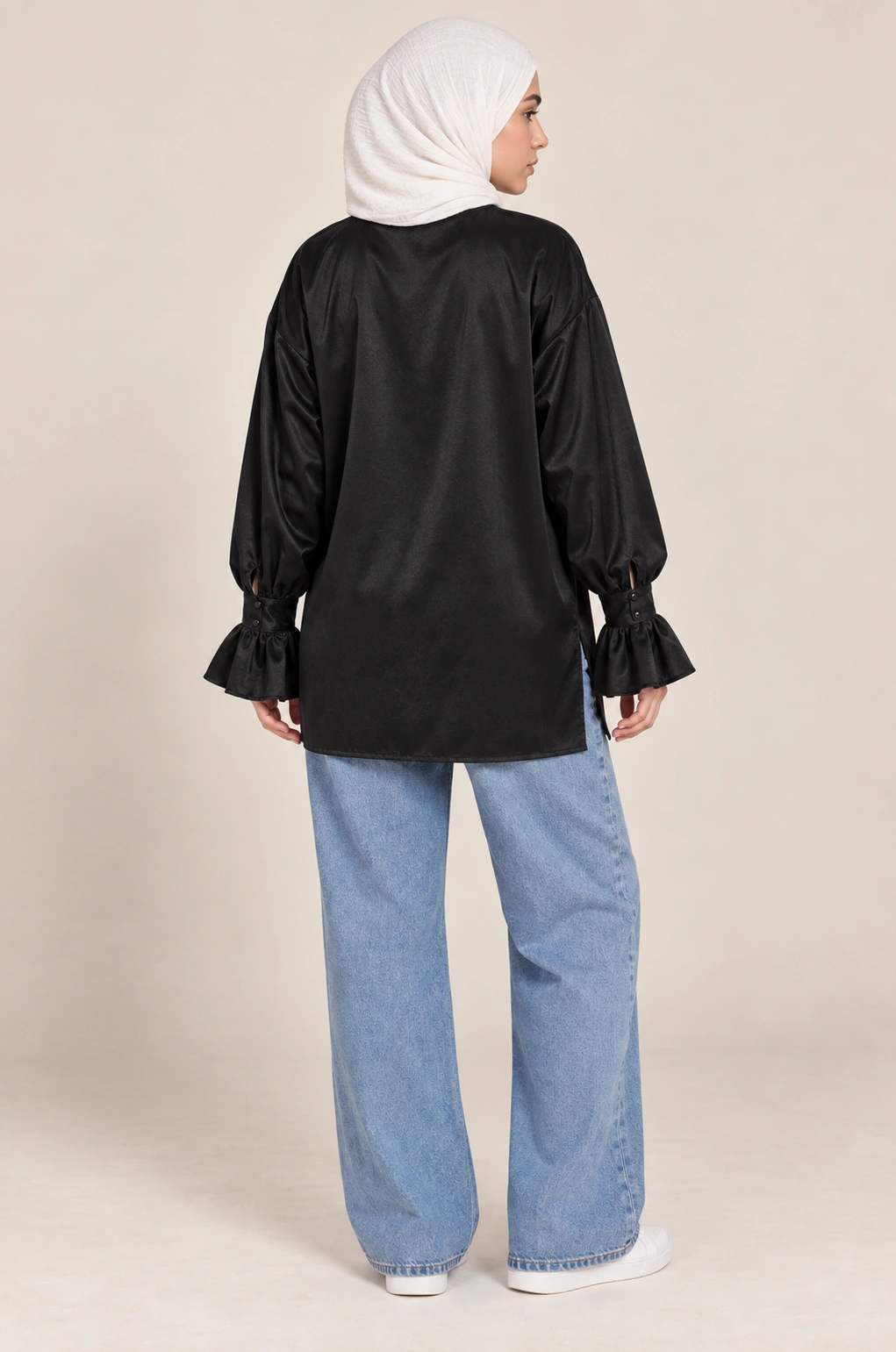 Black Velvet Silk Cardigan - Image 3