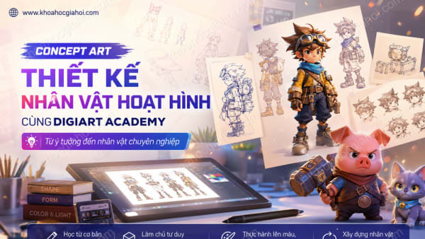 Khoá Học Concept Art: Thiết Kế Nhân Vật Hoạt Hình Cùng Digiart Academy