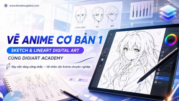 Khoá Học Vẽ Anime Cơ Bản 1: Sketch & Lineart Digital Art Cùng Digiart Academy