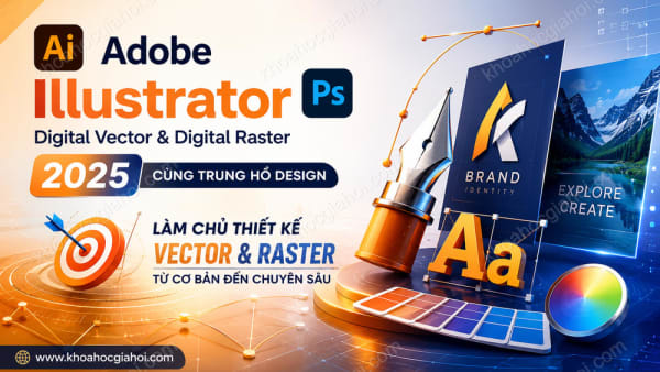 Khoá Học Adobe Illustrator Và Photoshop – Digital Vector & Digital Raster 2025 Cùng Trung Hồ Design