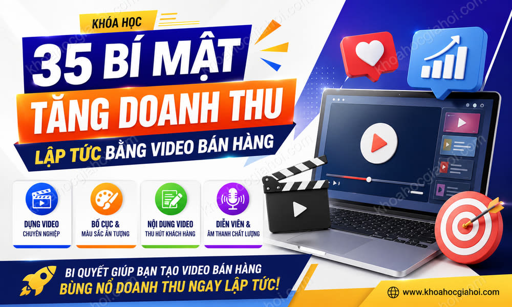 Khóa Học 35 Bí Mật Tăng Doanh Thu Lập Tức Bằng Video Bán Hàng 2023
