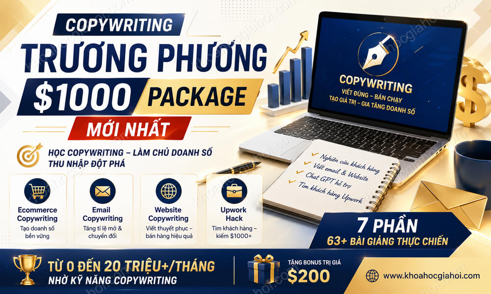 Khóa Học Copywriting Trương Phương – $1000 Package Mới Nhất