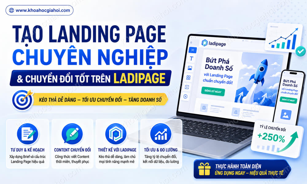 Khóa Học Tạo Landing Page Chuyên Nghiệp Và Chuyển Đổi Tốt Trên Ladipage