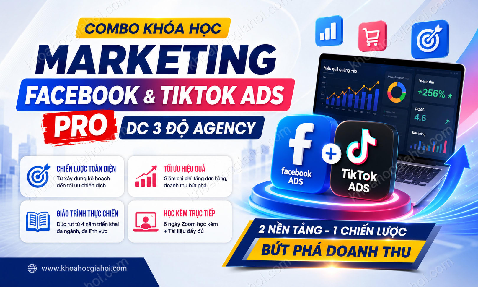 Combo Khóa Học Marketing Facebook Và Tiktok Ads Pro Mới Nhất Cùng Dc 3 Độ Agency