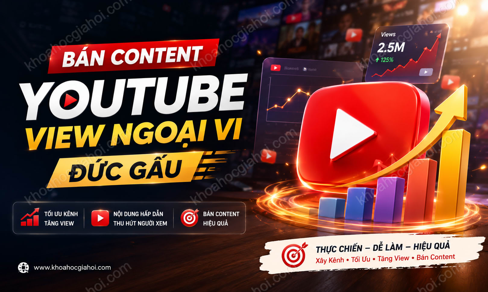 Khóa Học Bán Content Youtube View Ngoại Vi Đức Gấu
