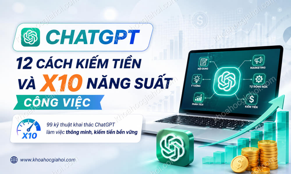 Khóa Học Chatgpt: 12 Cách Kiếm Tiền Và X10 Năng Suất Công Việc