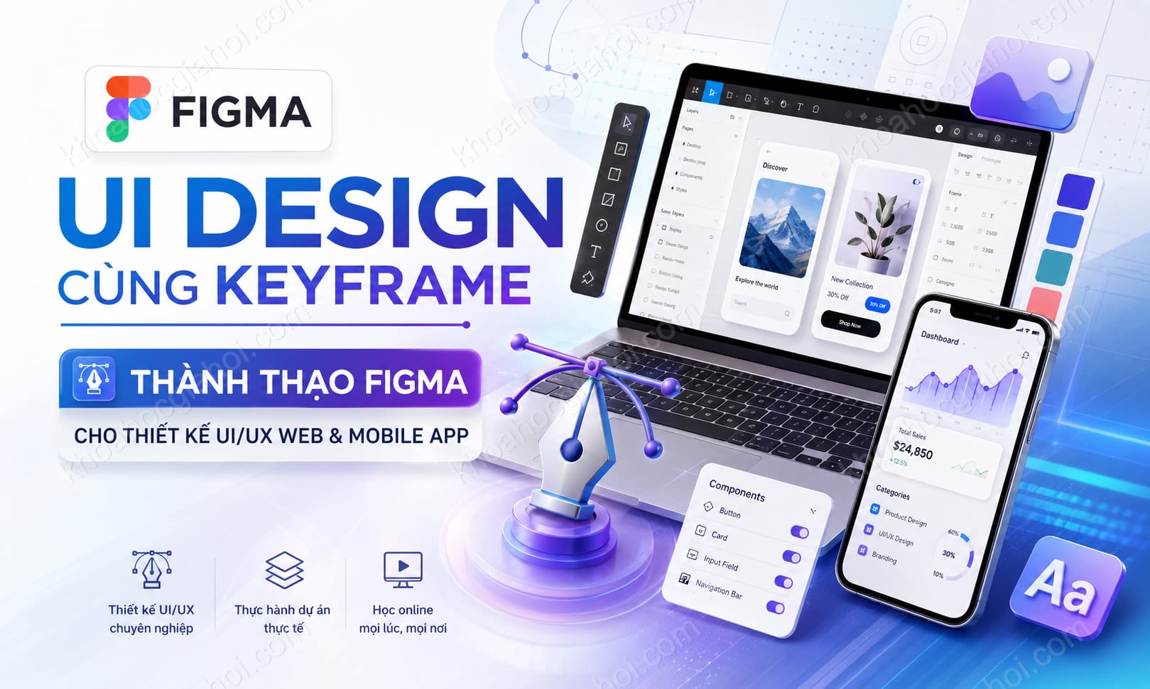 Khóa Học Figma UI Design Cùng Keyframe – Thành Thạo Figma Cho Thiết Kế UI/UX Web/ Mobile App Khóa Học Figma UI Design Cùng Keyframe – Thành Thạo Figma Cho Thiết Kế UI/UX Web/ Mobile App