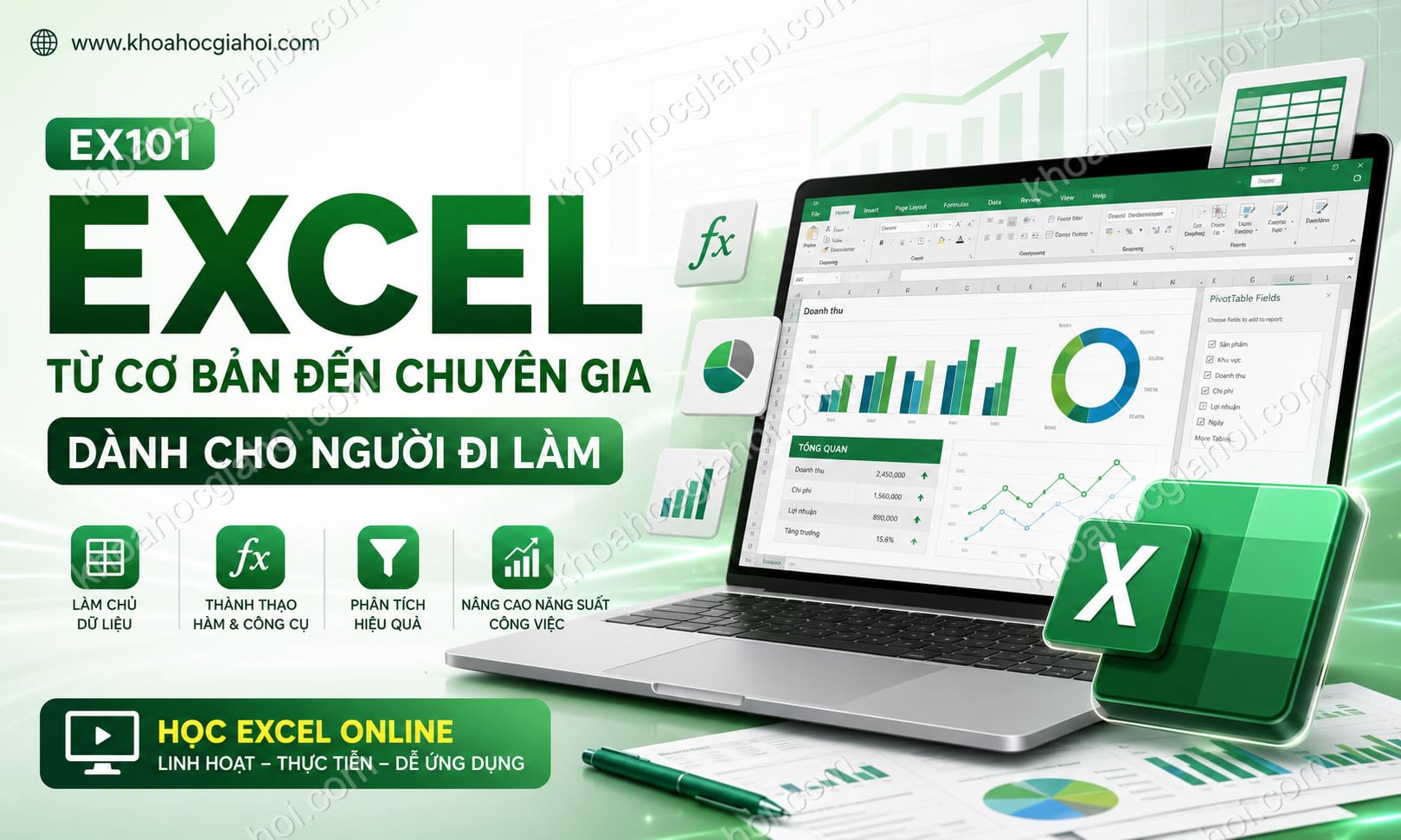 Excel Từ Cơ Bản Đến Chuyên Gia Dành Cho Người Đi Làm Cùng Học Excel Online