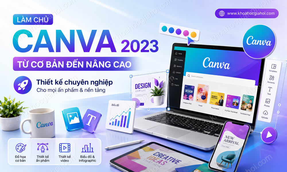Khóa Học Làm Chủ Công Cụ Thiết Kế Canva 2023 Từ Cơ Bản Đến Nâng Cao