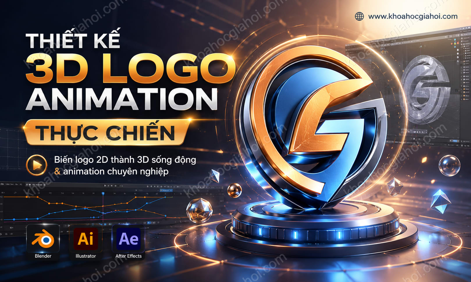 Khoá Học Thiết Kế 3D Logo Animation Thực Chiến Khoá Học Thiết Kế 3D Logo Animation Thực Chiến