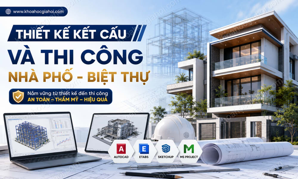 Khóa Học Thiết Kế Kết Cấu Và Thi Công Nhà Phố - Biệt Thự