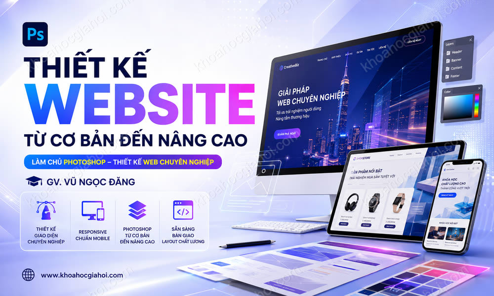 Khoá Học Thiết Kế Website Từ Cơ Bản Đến Nâng Cao - Gv. Vũ Ngọc Đăng