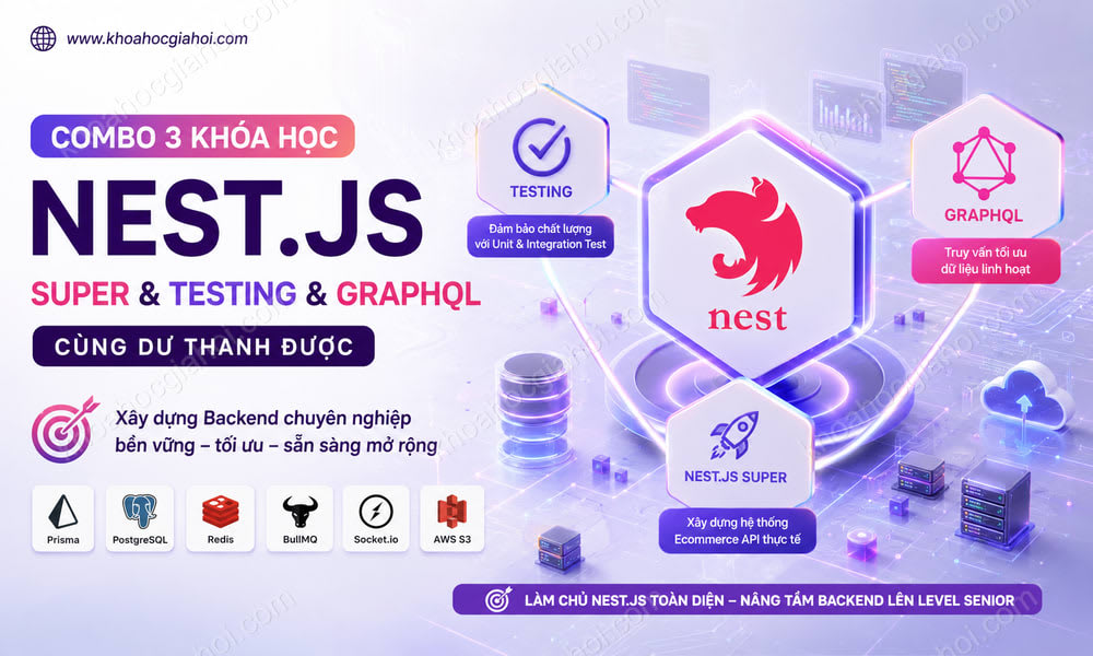 Combo 3 Khóa Học Nest.js Super & Testing & Graphql Cùng Dư Thanh Được