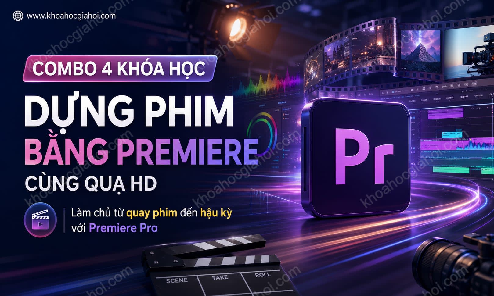 Combo 4 Khoá Học Dựng Phim Bằng Premiere Cùng Quạ HD