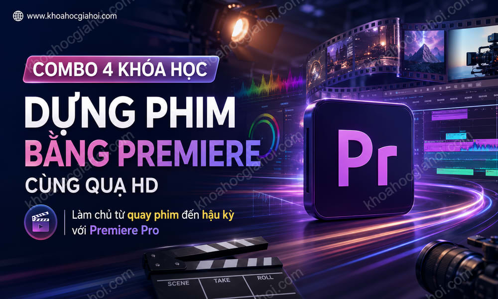 Combo 4 Khoá Học Dựng Phim Bằng Premiere Cùng Quạ HD
