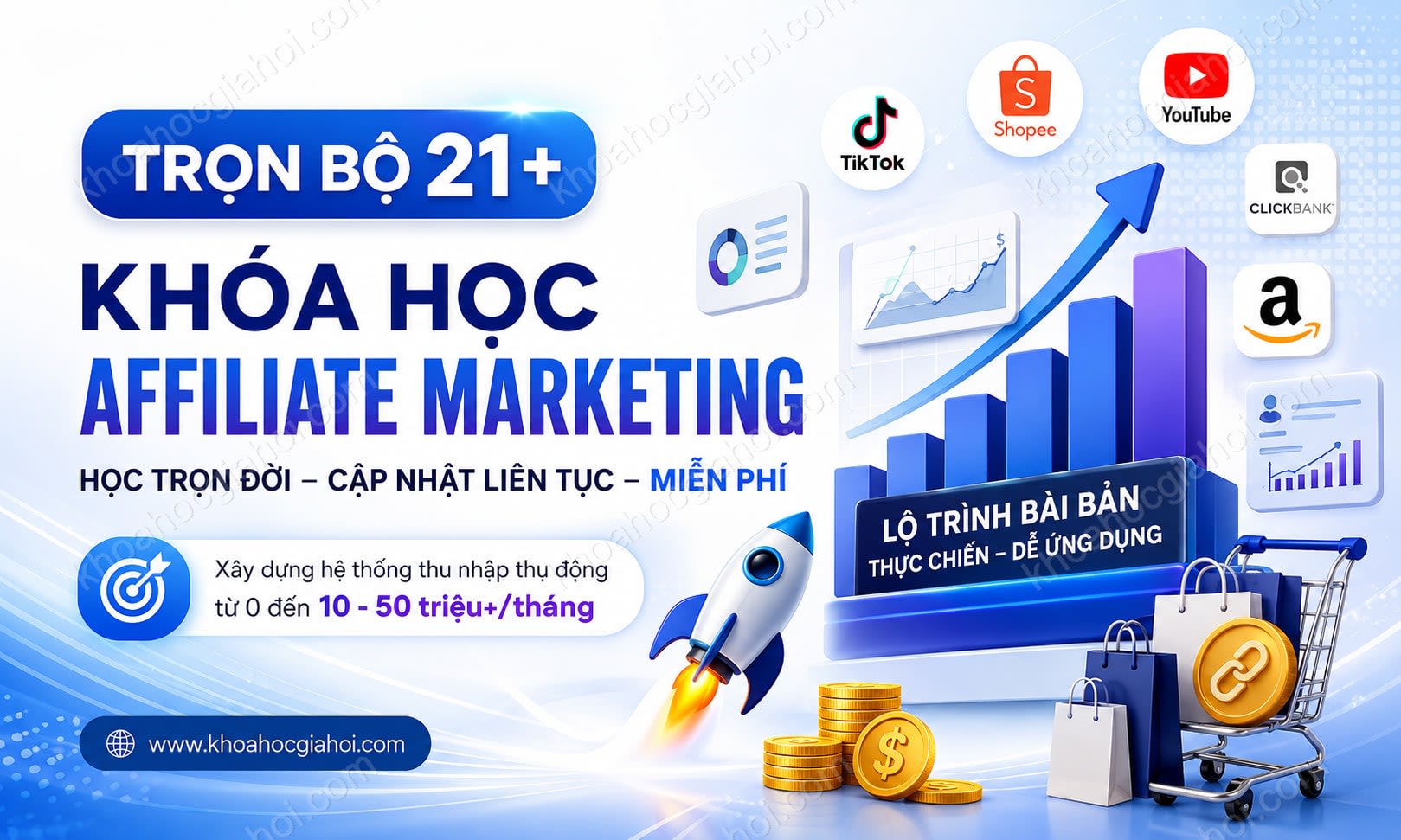 Trọn Bộ 21+ Khóa Học Affiliate Marketing – Học Trọn Đời, Cập Nhật Liên Tục Miễn Phí