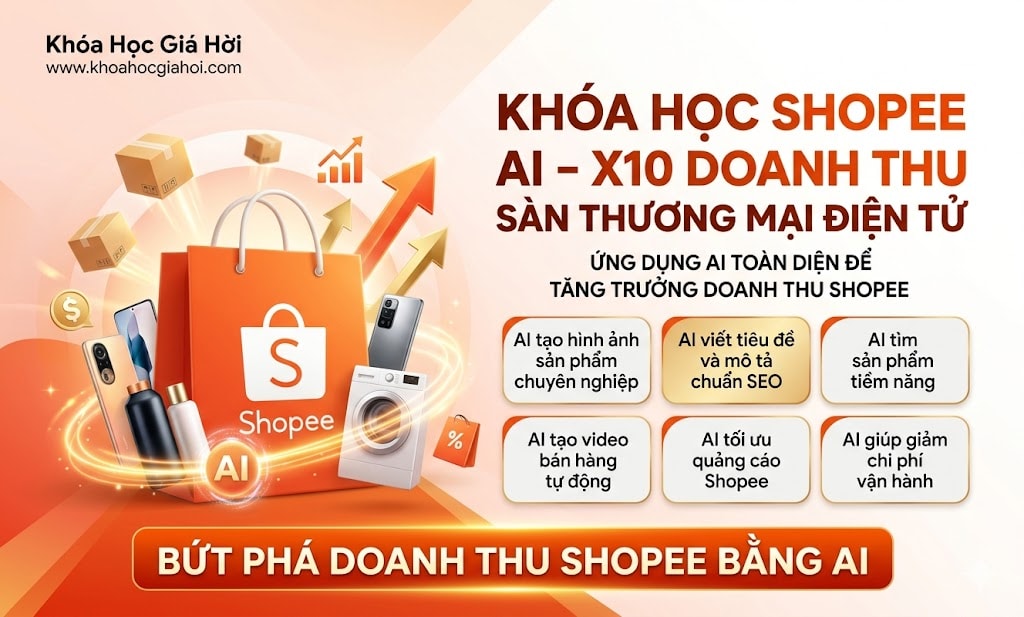 Khóa Học SHOPEE AI – X10 Doanh Thu Sàn Thương Mại Điện Tử
