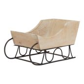 Nordic Distressed Wood and Iron Decorative Sleigh