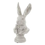 Weathered Stone Hare Bust Ornament