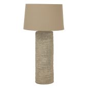Tuscan Textured Stone Column Table Lamp