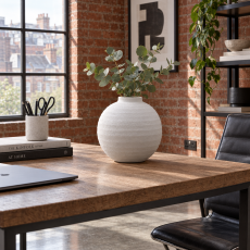 Tiber Ribbed Sphere Ceramic Vase