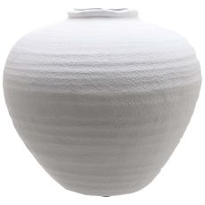 Regola Textured White Ceramic Urn Vase