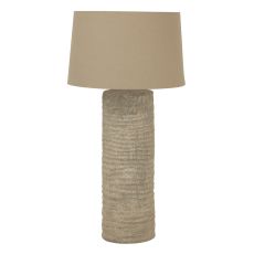 Tuscan Textured Stone Column Table Lamp