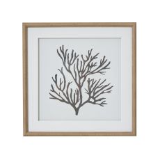 Coastal Coral Study in Beaded Oak Frame