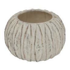Lorenzo Distressed Ribbed Stone Vase