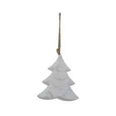 Whitewashed Cedar Hanging Tree Ornament