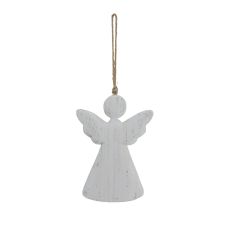 Whitewashed Distressed Hanging Angel Ornament