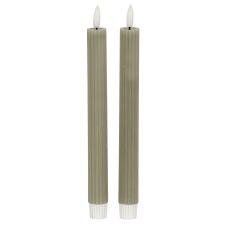 Luxe Collection Natural Glow Sage Ribbed Taper Candles