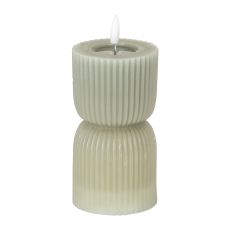 Luxe Collection Natural Glow 2.75x6 Grey Carved LED Candle