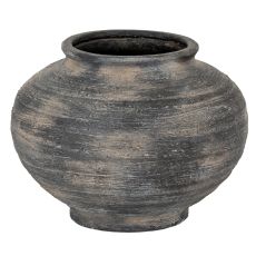 Marra Textured Charcoal Earthenware Vase