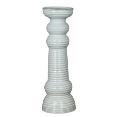 Sile Ribbed Glazed Ceramic Pillar Candle Holder