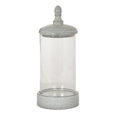 Sona Speckled Ceramic and Glass Lantern