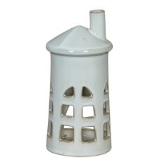 Rhea Glazed Ceramic Lighthouse Tealight Lantern