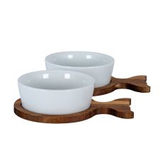 Coastal Acacia and Ceramic Snack Duo