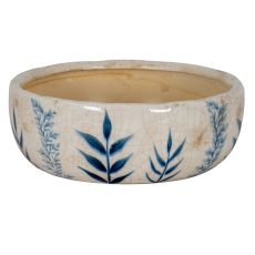 Azure Flora Crackle Glaze Planter