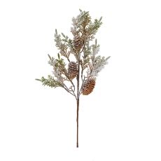 Frosted Cypress and Pinecone Decorative Spray