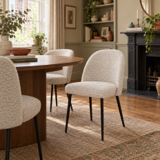 Sorelle Textured Cream Curved Dining Chair