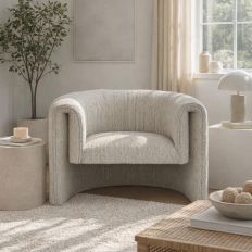Avia Curved Bouclé Accent Chair