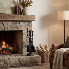 Duchess Matte Iron Fireplace Companion Set
